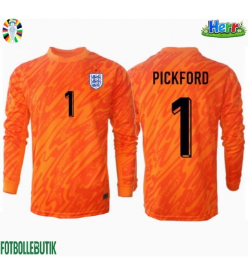 England Jordan Pickford #1 Målvakt Hemmatröja EM 2024 Långärmad
